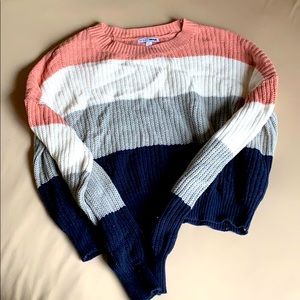 Color block knit sweater